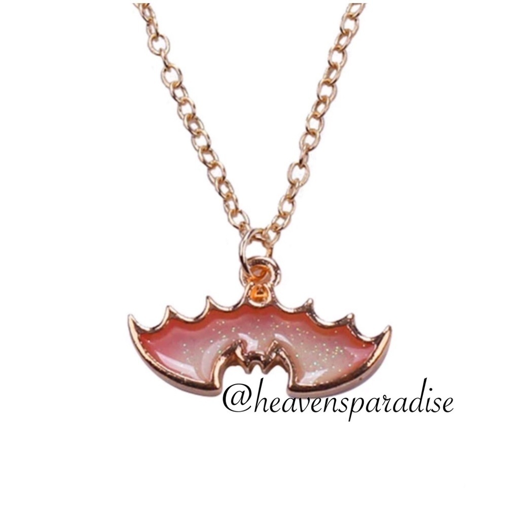 Bat Necklace & Pendant Cute Pink Dangle Necklace